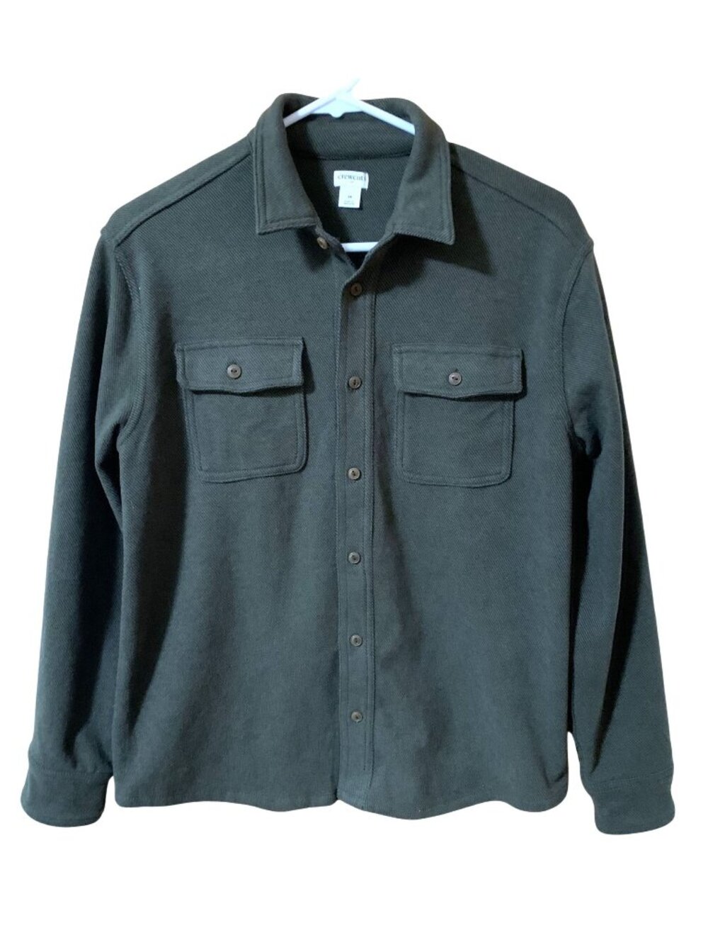 Crewcuts Boys Size 14 Green Shirt Jacket Shacket Button Front Utility Overshirt